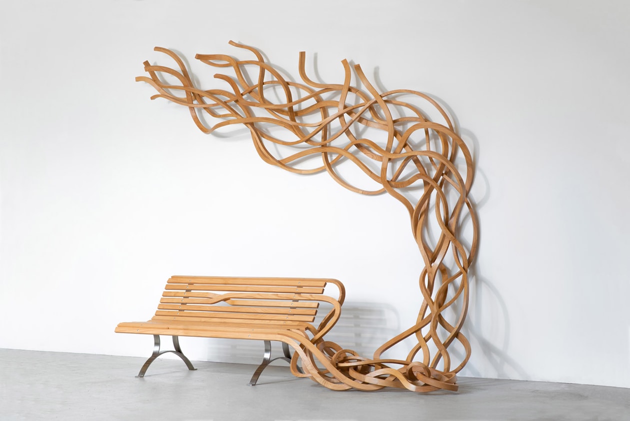 Pablo Reinoso Digital Exhibition Exclusive Quotes Waddington Custot gallery furniture design spaghetti benches sculpture wood nature