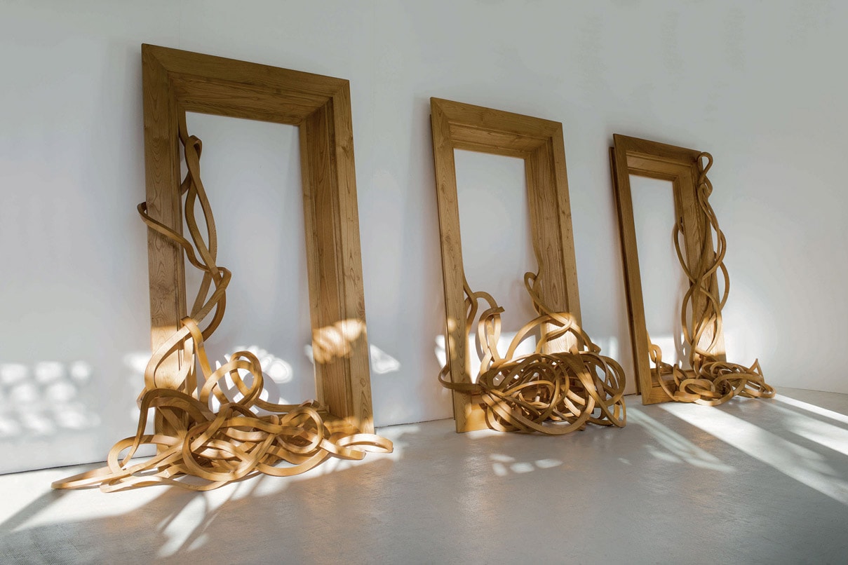 Pablo Reinoso Digital Exhibition Exclusive Quotes Waddington Custot gallery furniture design spaghetti benches sculpture wood nature