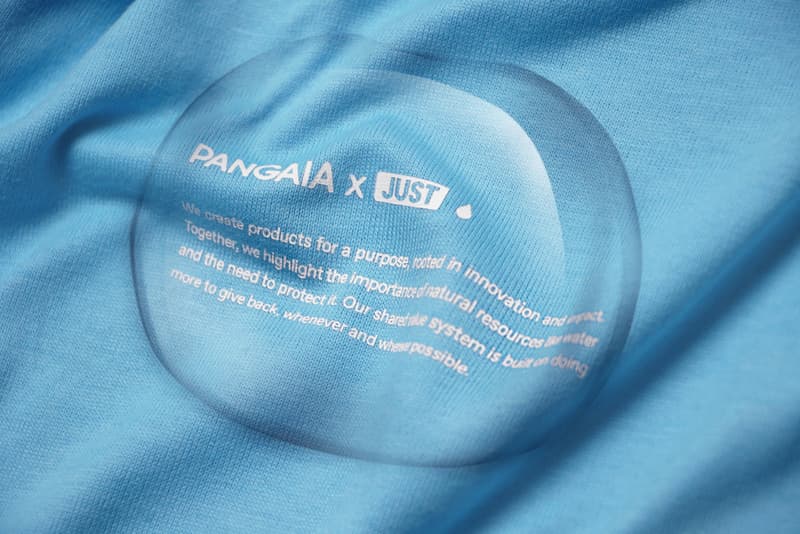 PANGAIA and Jaden Smith's JUST Water Collab apparel blue adults kids Seaweed Fiber T-Shirt Seaweed Fiber Cropped Shirt hoodie track pant short long shorts blue white