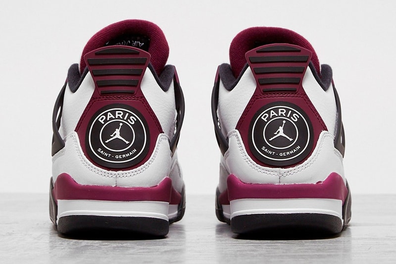 Nike Jordan Brand Air Jordan 4 Paris Saint-Germain FC PSG Jumpman "Bordeaux" Purple Wine France Football Club AJ4 Michael Jordan Black White Neutral Gray