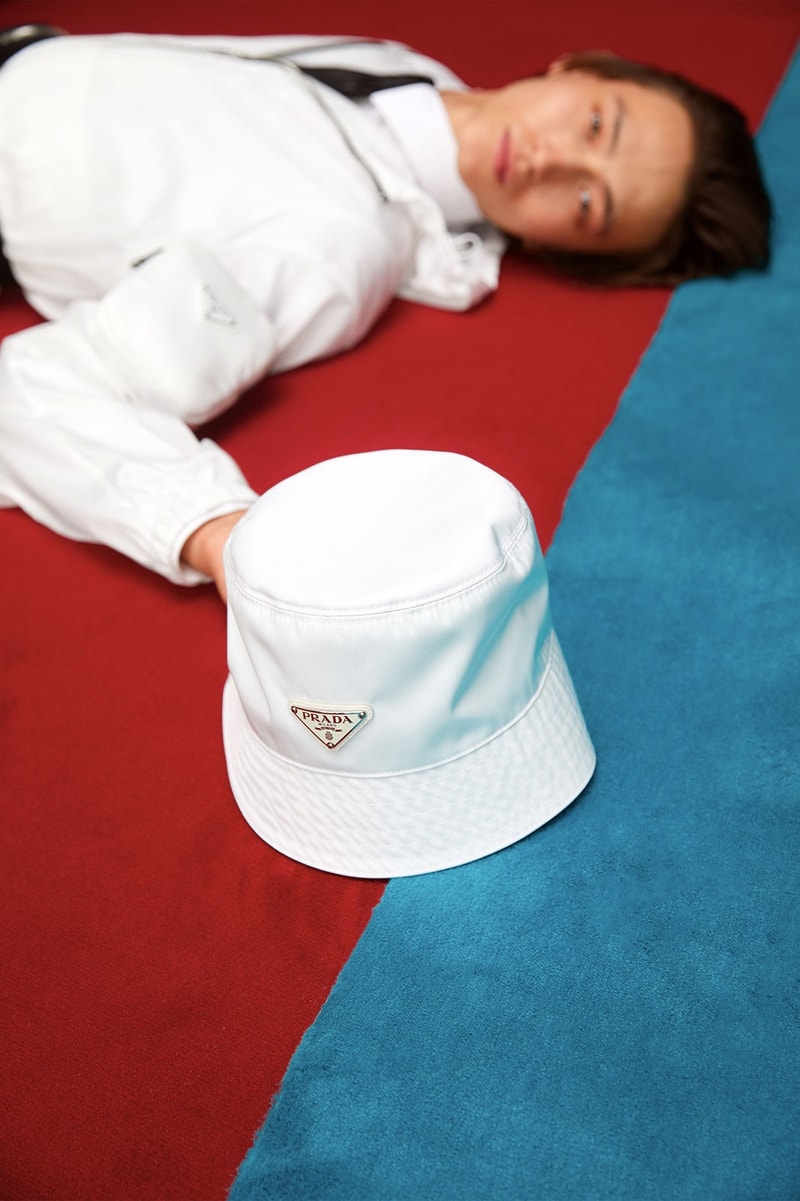 Prada Chinese Valentine's Day Collection Bucket Hats Nylon Re-Edition Bag Miuccia Prada Mens Womens Exclusive Lookbooks Pastel Colors Summer Essentials