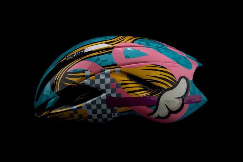 D*Face and Romance Charity Cycling Helmet Release artwork fighter pilots chequered flags comic books bike paint