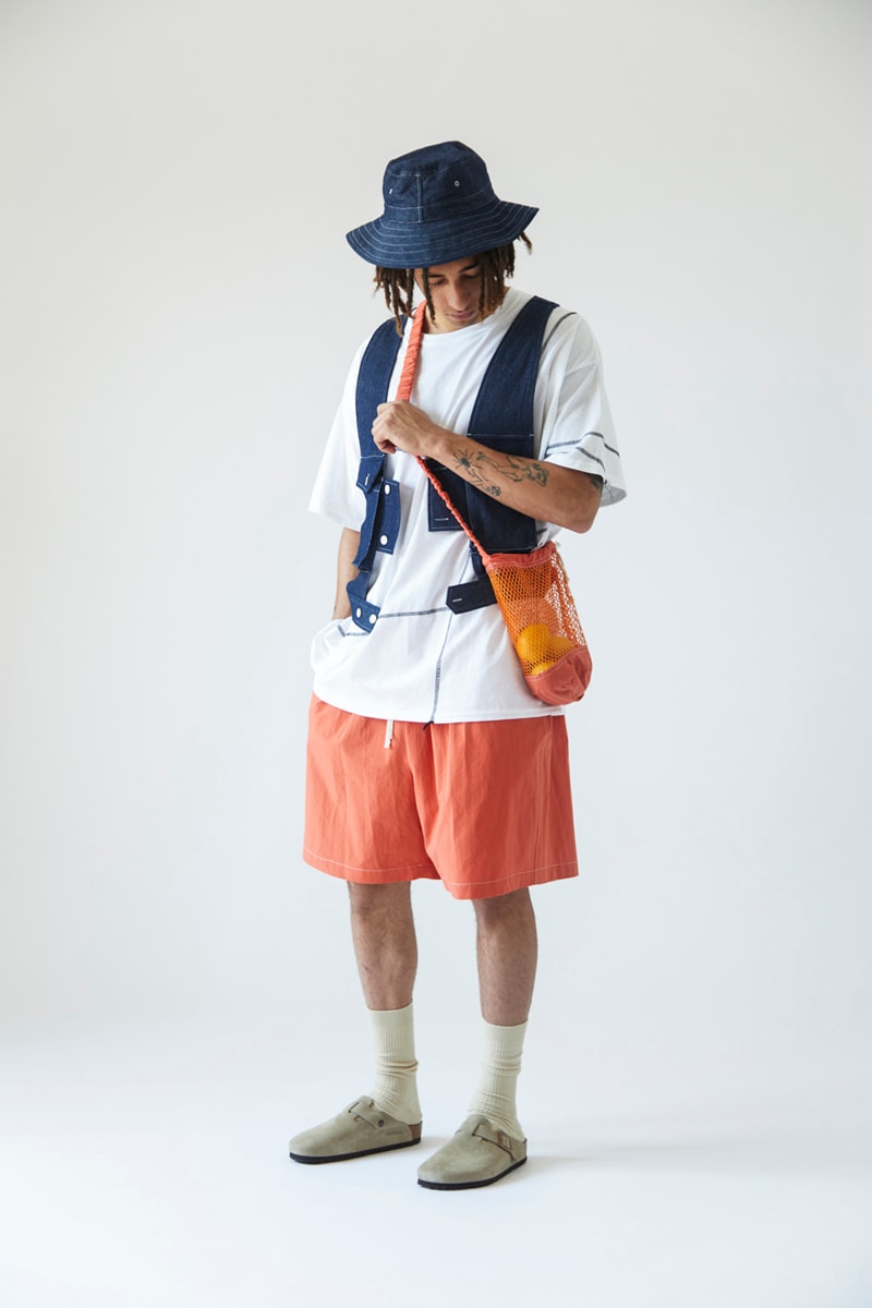 s.k. manor hill Spring/Summer 2021 Lookbook collection linen cotton trousers shirts accessories bags lanyards bucket hats organic white beige indigo orange