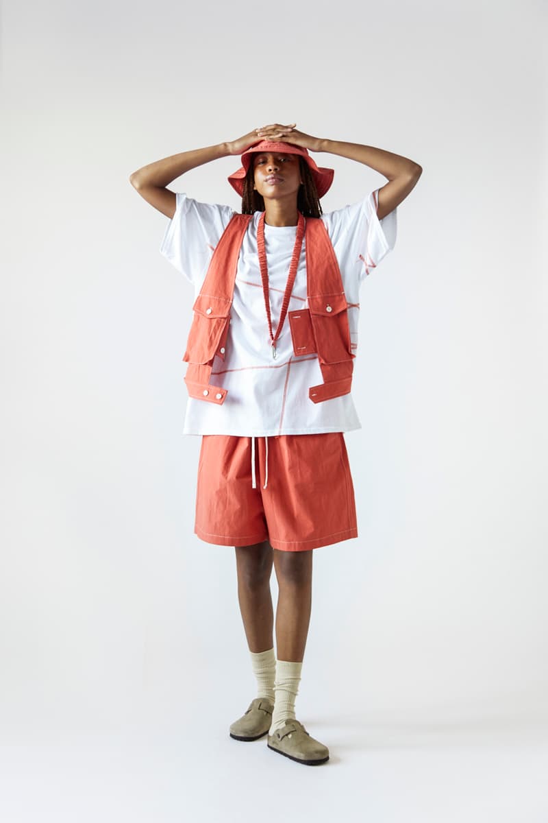 s.k. manor hill Spring/Summer 2021 Lookbook collection linen cotton trousers shirts accessories bags lanyards bucket hats organic white beige indigo orange