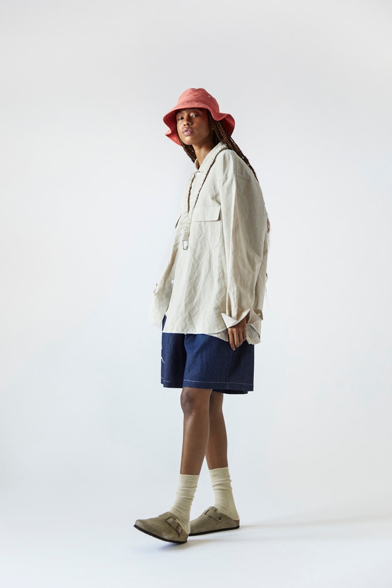 s.k. manor hill Spring/Summer 2021 Lookbook collection linen cotton trousers shirts accessories bags lanyards bucket hats organic white beige indigo orange