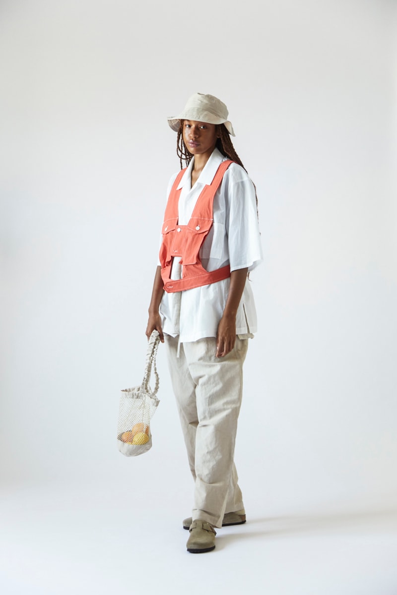 s.k. manor hill Spring/Summer 2021 Lookbook collection linen cotton trousers shirts accessories bags lanyards bucket hats organic white beige indigo orange