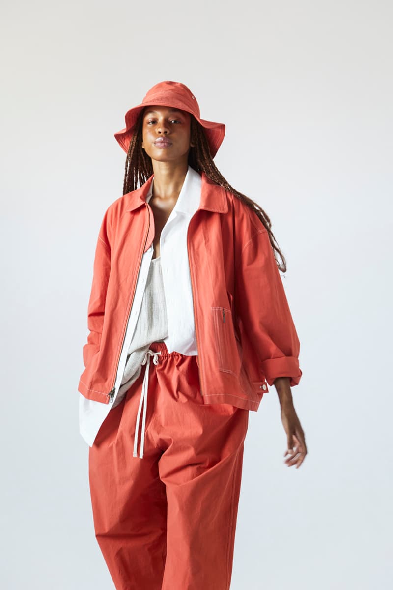 s.k. manor hill Spring/Summer 2021 Lookbook collection linen cotton trousers shirts accessories bags lanyards bucket hats organic white beige indigo orange