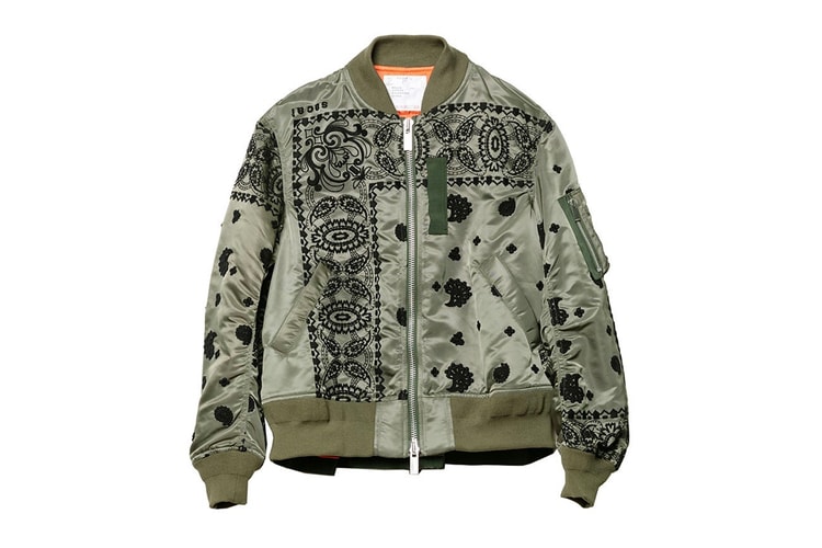 sacai and DSM Ginza Craft Embroidered MA-1 Flight Jacket