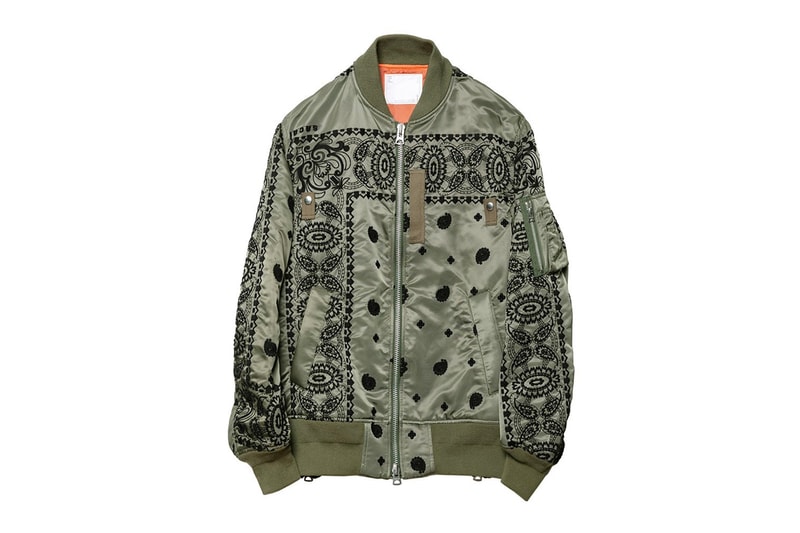 sacai Dover Street Market exclusive embroidered MA-1 flight jacket release outerwear bombers ma-1 military jackets 