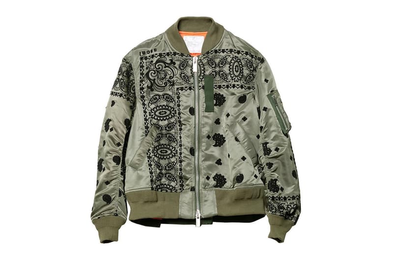 sacai Dover Street Market exclusive embroidered MA-1 flight jacket release outerwear bombers ma-1 military jackets