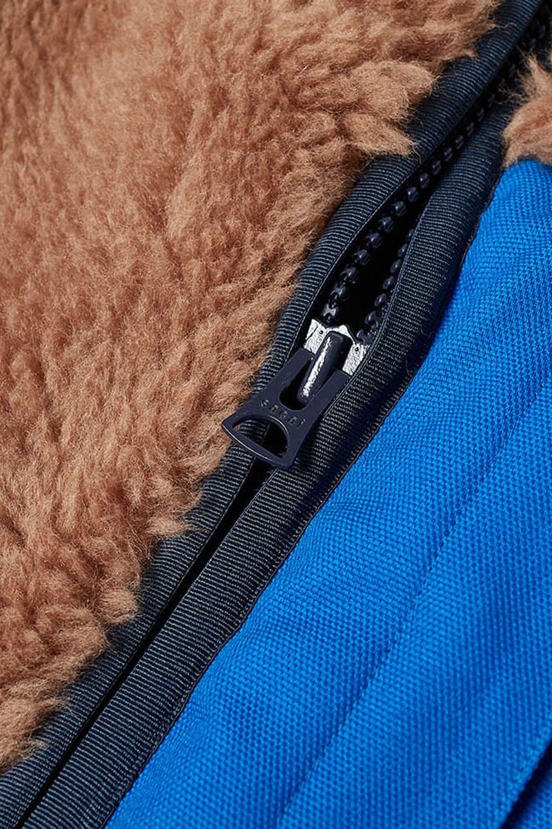 sacai faux shearling jackets ecru off white brown khaki release end clothing fleece