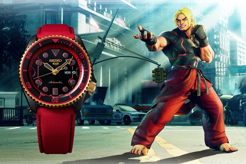 seiko 5 sports street fighter v yu Ken Chun-Li Guile Zangief Blanka release watch collection when is it available where to cop