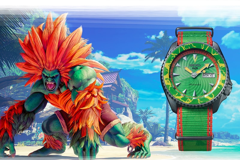seiko 5 sports street fighter v yu Ken Chun-Li Guile Zangief Blanka release watch collection when is it available where to cop