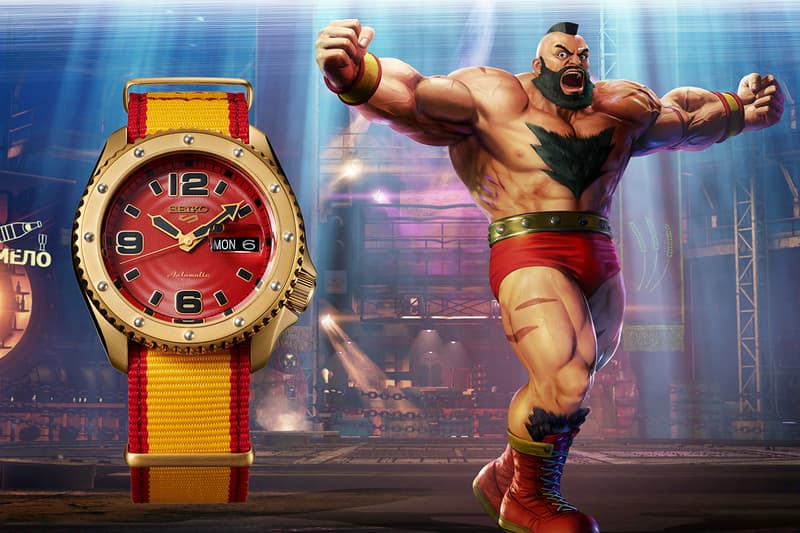 seiko 5 sports street fighter v yu Ken Chun-Li Guile Zangief Blanka release watch collection when is it available where to cop