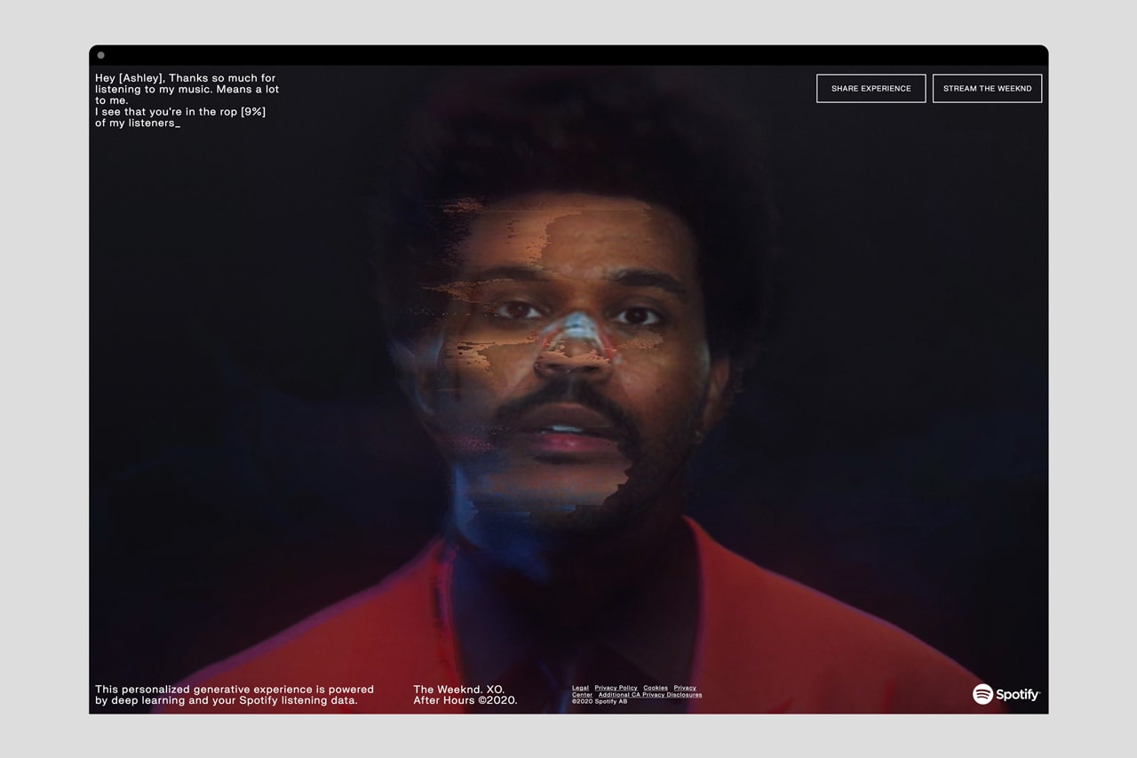 Spotify The Weeknd "Alone with Me" AI Experience phone listening session chat data artificial intelligence