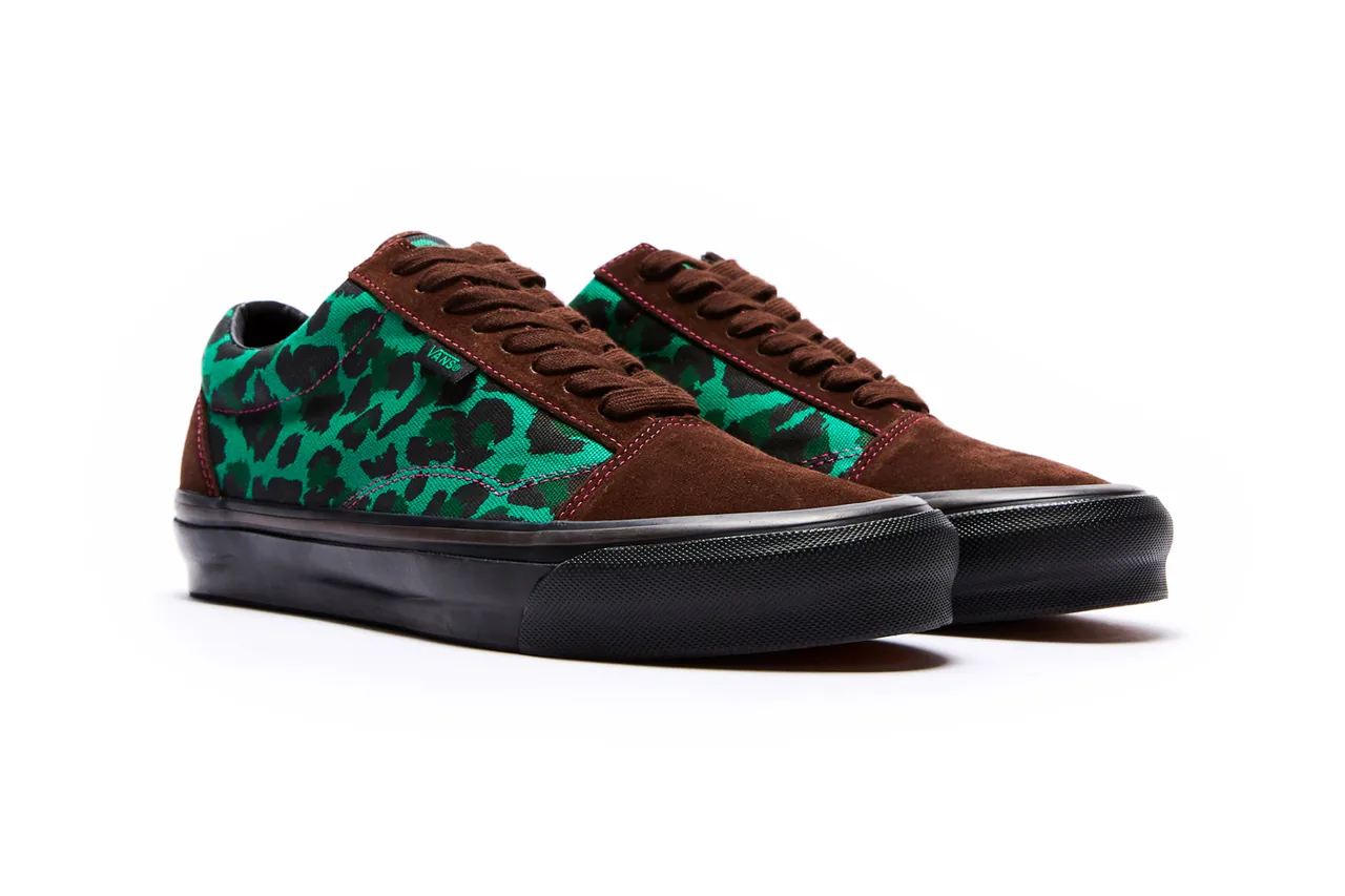 womens vans with leopard print stripe