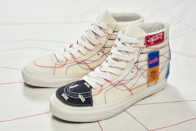 taka hayashi vault by vans diy pack sk8 hi old skool patches velcro white red blue official release date info photos price store list buying guide