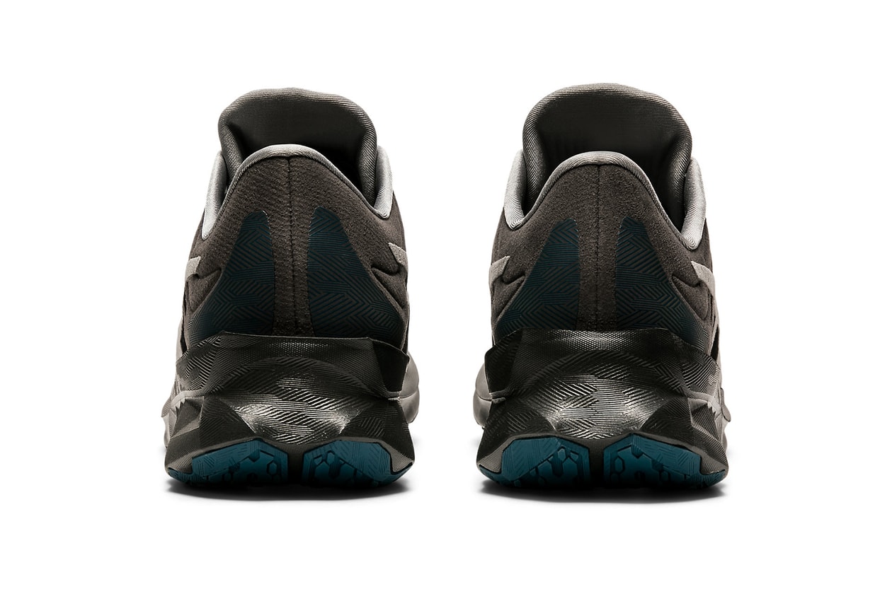 The ASICS NOVABLAST Sneaker Enhances Dynamic Movement Mr Shirley Black Cyan