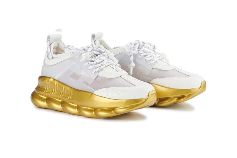 Versace Chain Reaction Sneakers Gold menswear streetwear spring summer 2020 collection ss20 shoes footwear kicks trainers runners salehe bembury