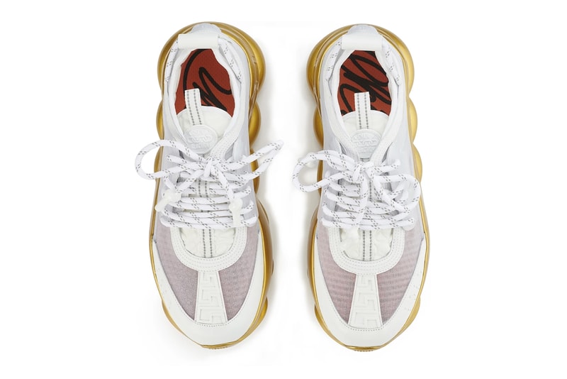 Versace Chain Reaction Sneakers Gold menswear streetwear spring summer 2020 collection ss20 shoes footwear kicks trainers runners salehe bembury