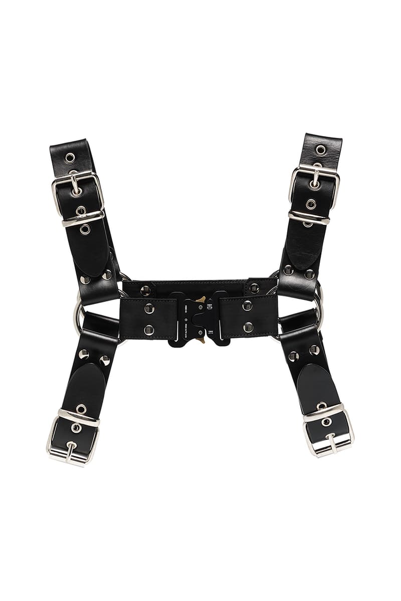 1017 ALYX 9SM Black Leather Chest Harness Buckles Straps BDSM Bondage Fetish Matthew M Williams Fastening Studs Rollercoaster Browns Belt Branding HYPE Streetwear 