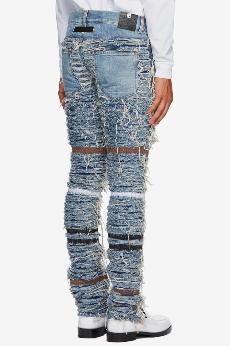 1017 ALYX 9SM Blackmeans Distressed Denim Jacket pants indigo jeans menswear streetwear spring summer 2020 collection collaboration