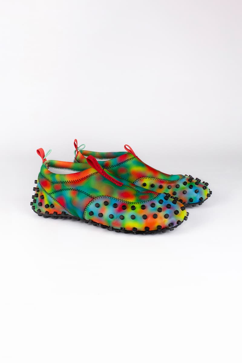 SUNNEI 1000CHIODI Spring/Summer 2021 SS21 Footwear Dad Shoes Loafers Indoors At Home Technical Fabric Leather Bumpy Nodules Printed Heat Map Design Italian Luxury Futuristic Slippers Water Shoes Hydro Footwear