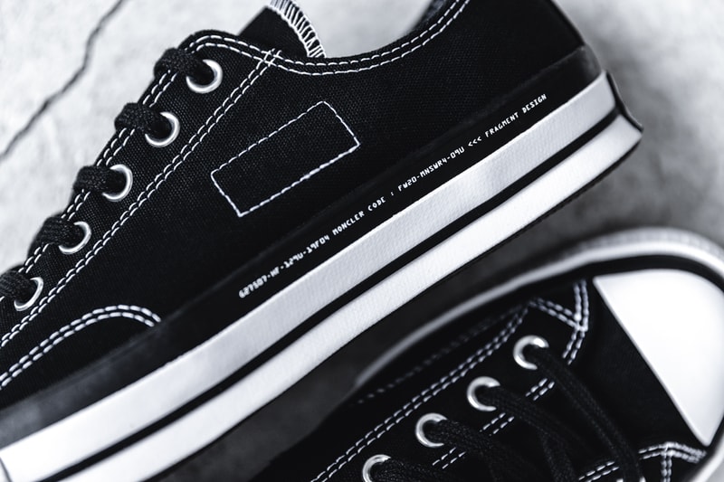 7 MONCLER x fragment design x Converse Chuck 70 Ox “Black/White” “White/Black” Closer Look Footwear Release Information Drop Date HBX Sneaker Collaboration Heat Hype Stamp 