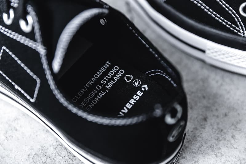 7 MONCLER x fragment design x Converse Chuck 70 Ox “Black/White” “White/Black” Closer Look Footwear Release Information Drop Date HBX Sneaker Collaboration Heat Hype Stamp