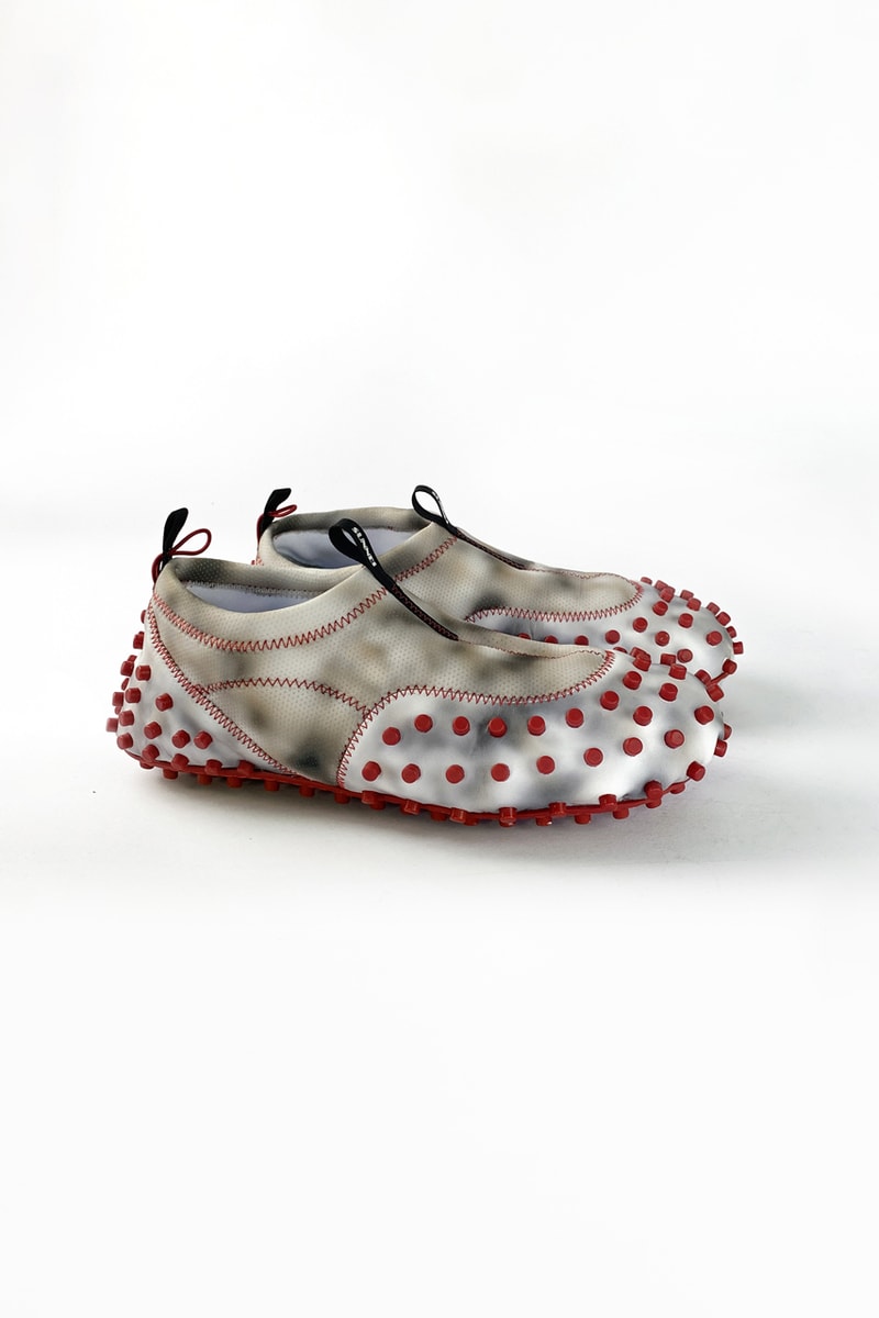 SUNNEI 1000CHIODI Spring/Summer 2021 SS21 Footwear Dad Shoes Loafers Indoors At Home Technical Fabric Leather Bumpy Nodules Printed Heat Map Design Italian Luxury Futuristic Slippers Water Shoes Hydro Footwear