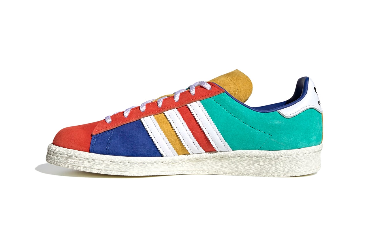 adidas Originals Campus 80s Multicolored Patchwork Suede "Royal Blue / Cloud White / Core Black" FW5167 Sneaker Release Information Closer Look First Drop Date Three Stripes Trefoil Classic OG 