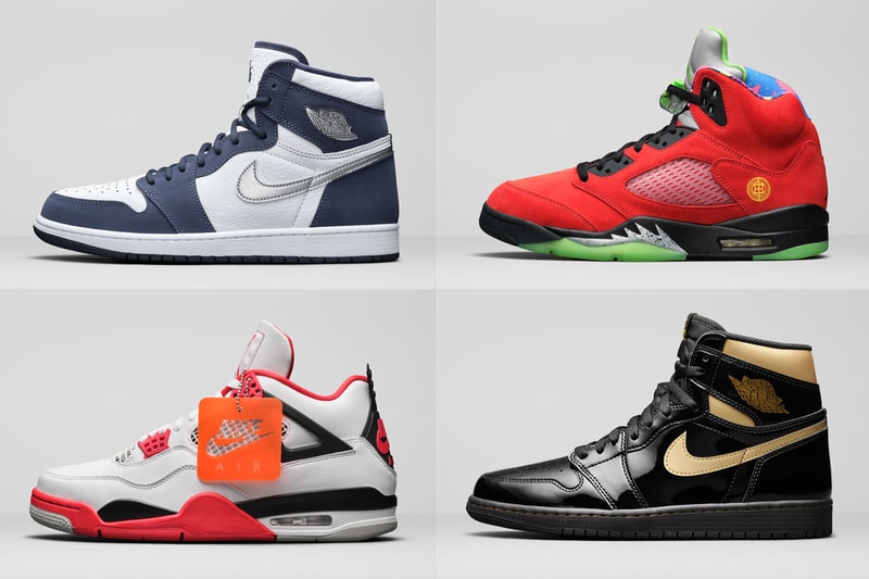 air jordan brand holiday 2020 retro collection 1 metallic navy black patent gold dark mocha pine green 3 black purple 4 fire red sashikio 5 what the 8 burgundy 12 concord bred 13 hyper royal official release dates info photos price store list buying guide