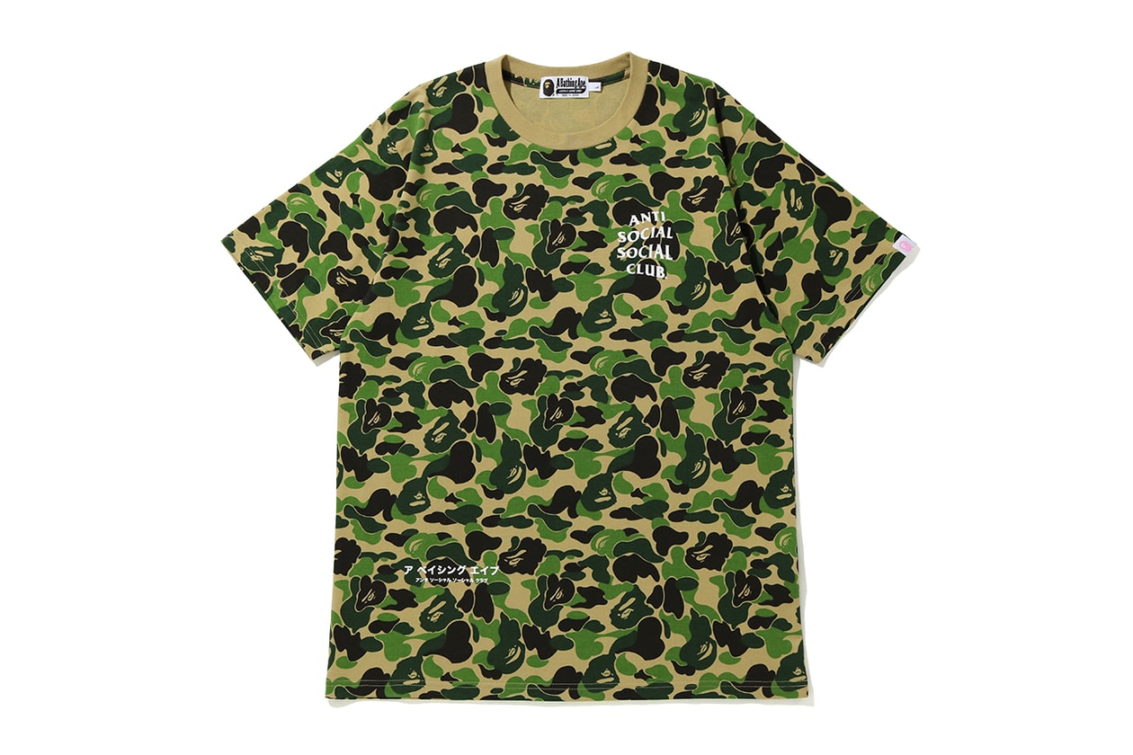 anti social social club bape fall 2020 collaboration capsule collection 1st camo green pink blue official release date info photos price store list buying guide