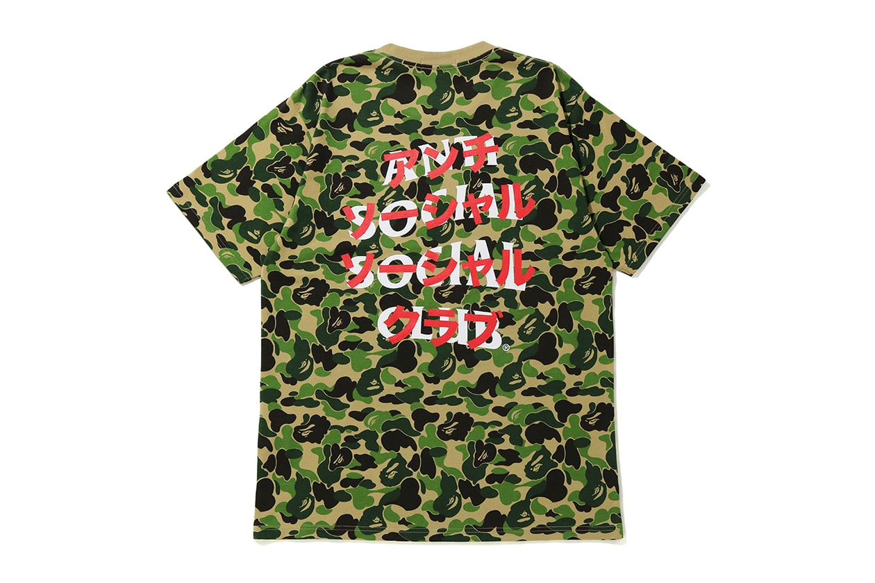 anti social social club bape fall 2020 collaboration capsule collection 1st camo green pink blue official release date info photos price store list buying guide