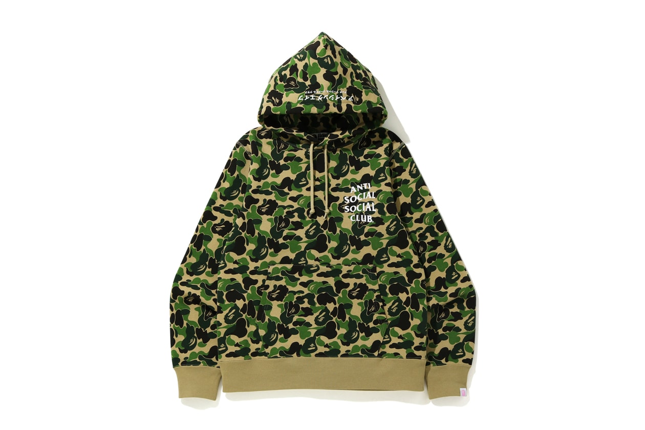 anti social social club bape fall 2020 collaboration capsule collection 1st camo green pink blue official release date info photos price store list buying guide