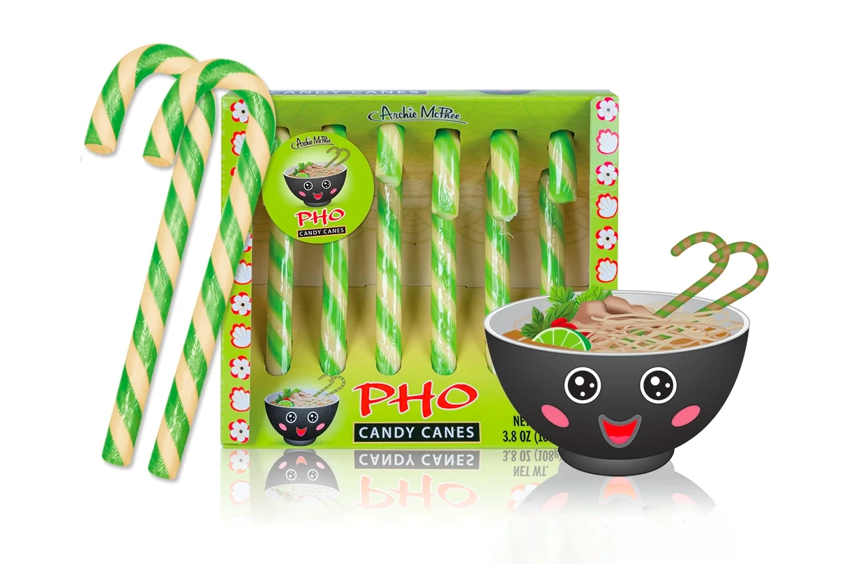 Archie McPhee Creates Shiitake Mushroom, Pho, and Ketchup-Flavored Candy Canes