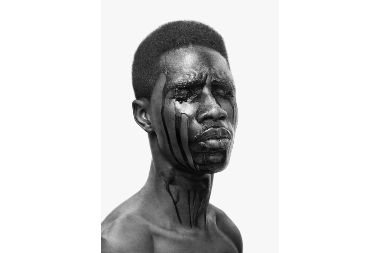 Arinze Stanley Exhibition at Corey Helford Gallery "Paranormal Portraits" charcoal graphite pencils hyperrealism artwork