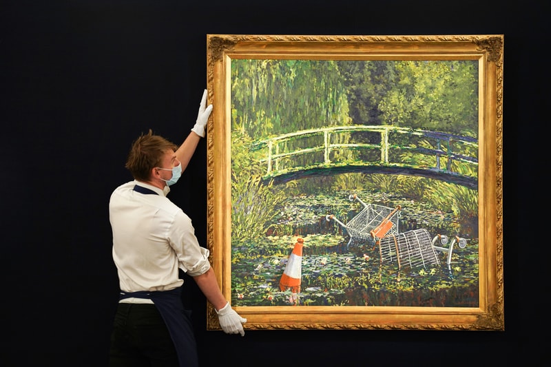 banksy show me the monet painting sothebys auction sale artwork art