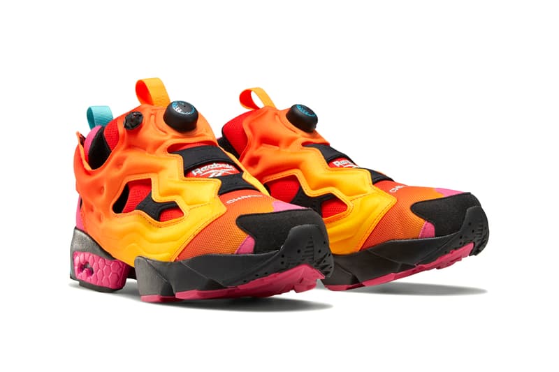 Chromat x Reebok Instapump Fury Collaboration Sneaker Release Information Closer Look Drop Date New York Fashion Week FW20 Fall Winter 2020 Emerald / Alert Yellow / Glacier Blue FY0825 Vector Blue / Glacier Blue / Black FY0826 Solar Orange / Alert Yellow / Black FZ3432