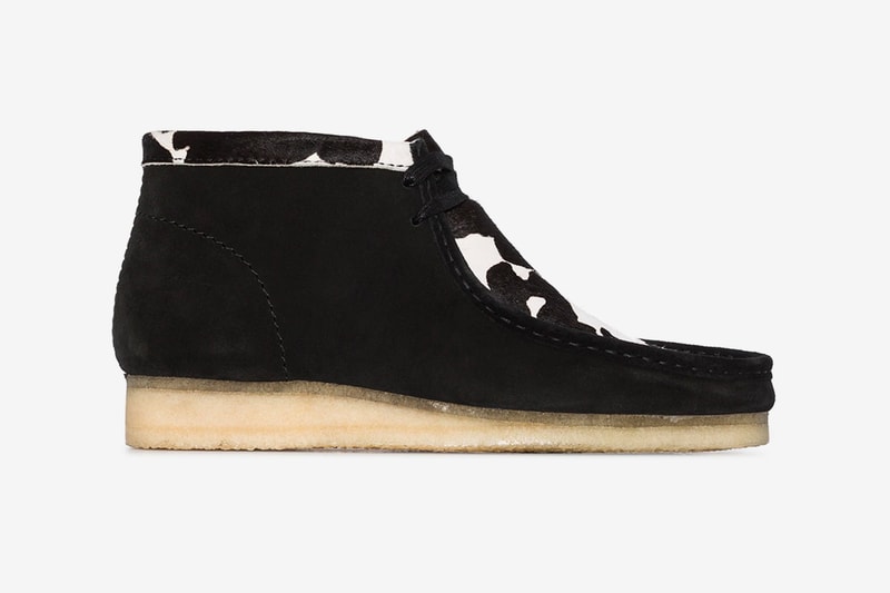 Clarks Originals Black Wallabee Cow Print Suede Boots release shoe menswear streetwear footwear spring summer 2020 collection ss20