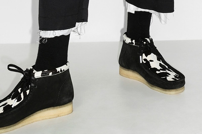 Clarks Originals Black Wallabee Cow Print Suede Boots release shoe menswear streetwear footwear spring summer 2020 collection ss20