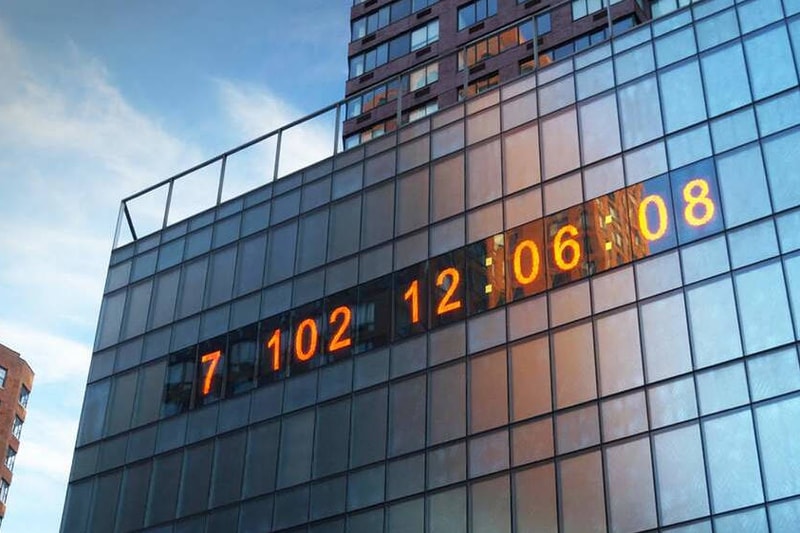 climate clock new york city union square installation