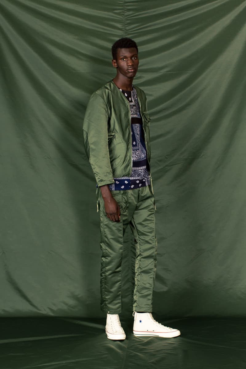 clothsurgeon PATCHWORK BANDANA_13 Collection Lookbook Rav Matharu Vintage Bandanas Patches Custom Reworked Pieces Saville Row Menswear Fashion Luxury Fishtail Parka Bowling Shirt Quilted Vest Collarless Jacket