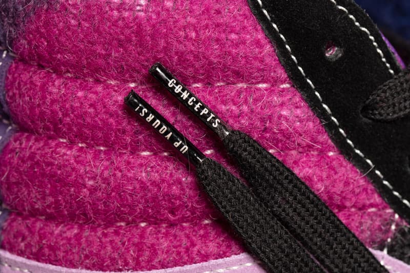 concepts vault by vans worlds end kings road punk sk8 hi slip on mohair vivienne westwood sweater black white pink purple official release date info photos price store list buying guide