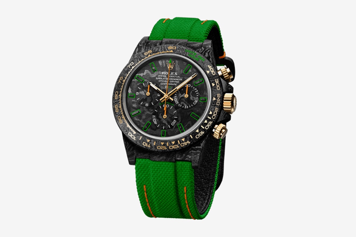 DiW Carbon-Lime Daytona Watch Info carbon fiber Designa Individual Watches Rolex Daytona watches swiss watches Gold Luxury 
