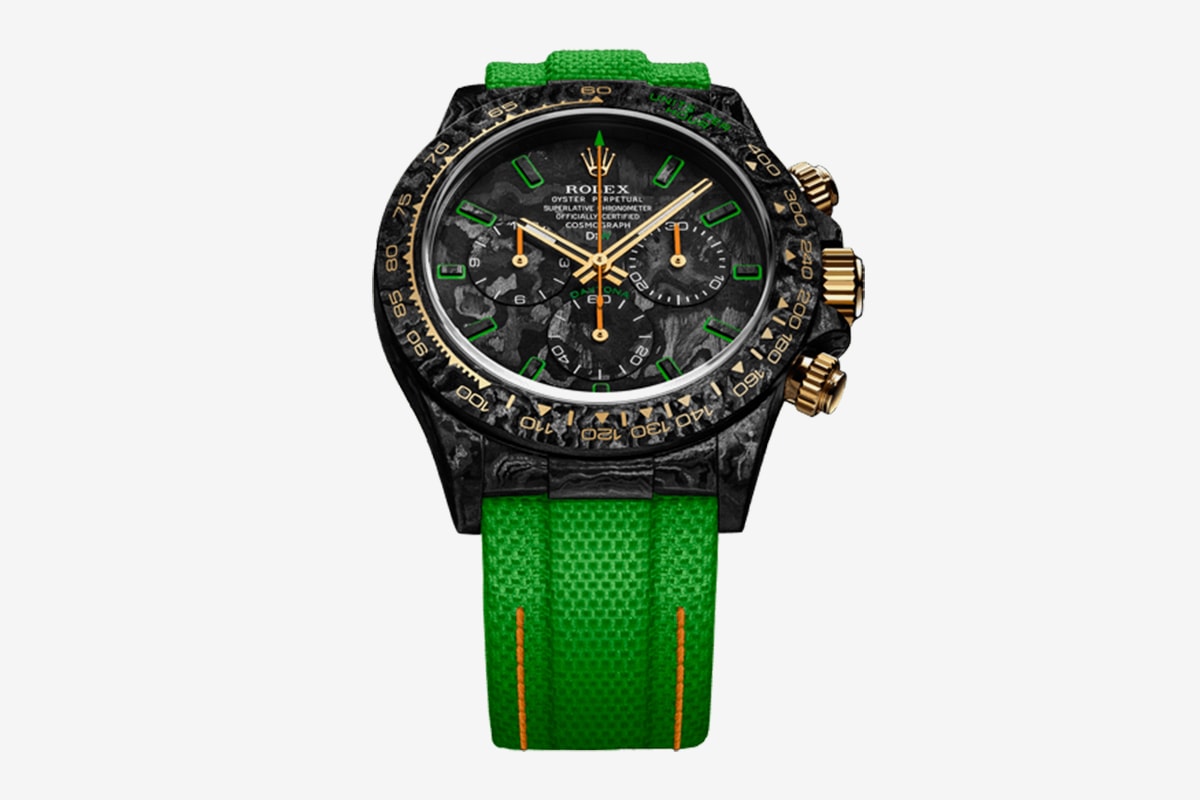 DiW Carbon-Lime Daytona Watch Info carbon fiber Designa Individual Watches Rolex Daytona watches swiss watches Gold Luxury 