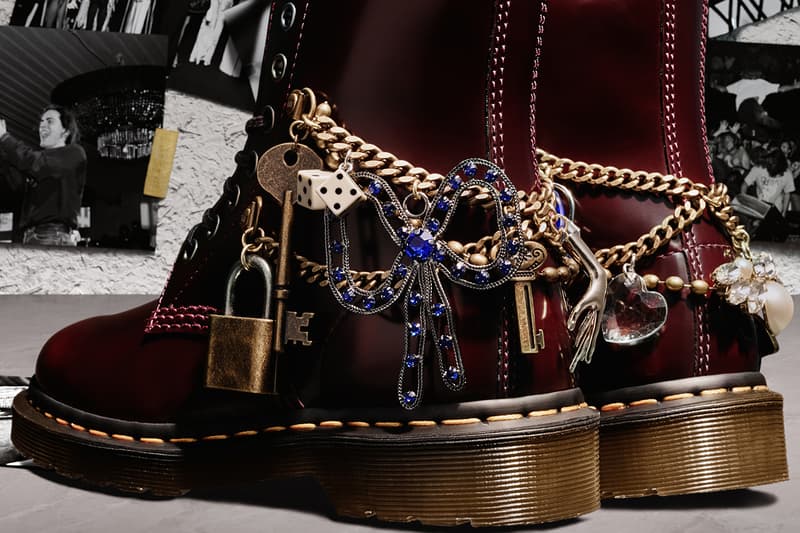 marc jacobs dr martens 1460 remastered vegan leather gold charms diamonds details buy cop purchase