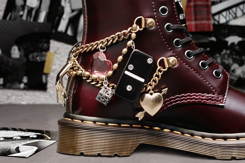 marc jacobs dr martens 1460 remastered vegan leather gold charms diamonds details buy cop purchase