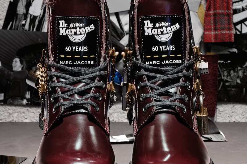 marc jacobs dr martens 1460 remastered vegan leather gold charms diamonds details buy cop purchase