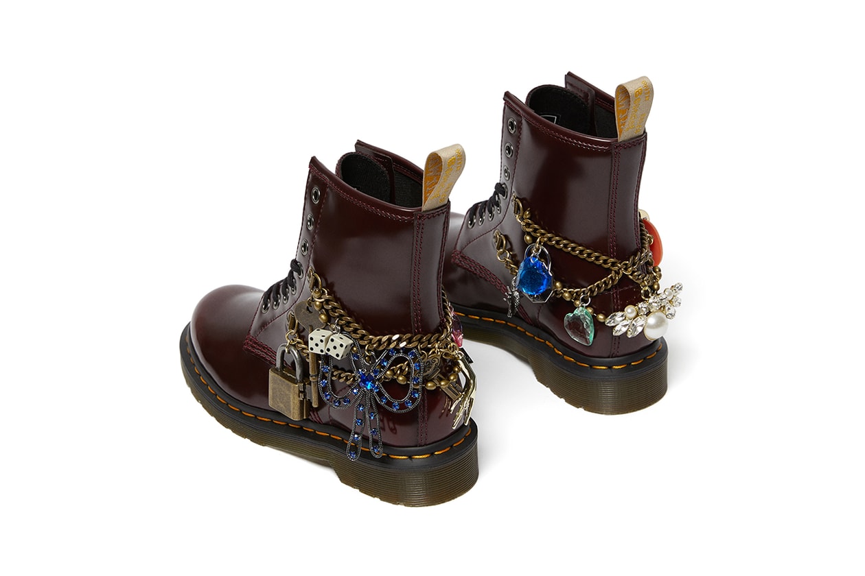 marc jacobs dr martens 1460 remastered vegan leather gold charms diamonds details buy cop purchase